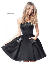 Sherri Hill Dress 51390 Strapless Short A-Line with Embellishments