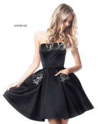 Sherri Hill Dress 51390 Strapless Short A-Line with Embellishments