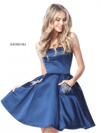 Sherri Hill Dress 51390 Strapless Short A-Line with Embellishments