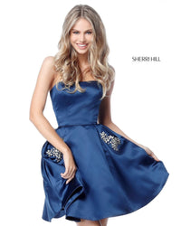 Sherri Hill Dress 51390 Strapless Short A-Line with Embellishments
