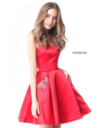 Sherri Hill Dress 51390 Strapless Short A-Line with Embellishments