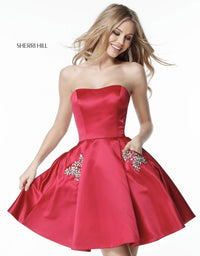 Sherri Hill Dress 51390 Strapless Short A-Line with Embellishments