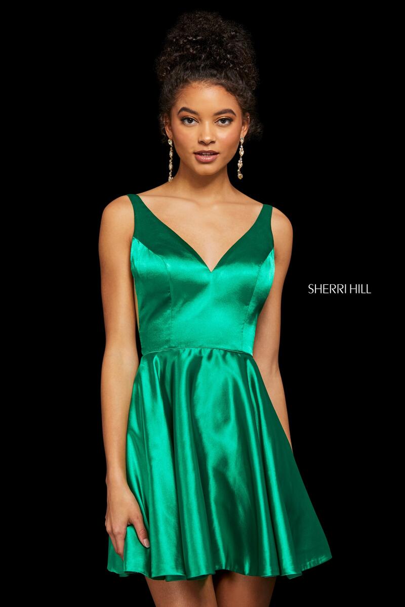 Sherri Hill Dress 53081 - V-Neck Short A-Line Satin