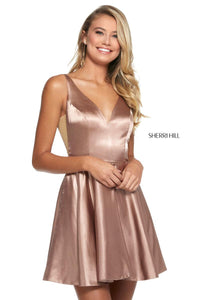 Sherri Hill Dress 53081 - V-Neck Short A-Line Satin