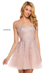 Sherri Hill Dress 53099 - Strapless Short A-Line with Lace
