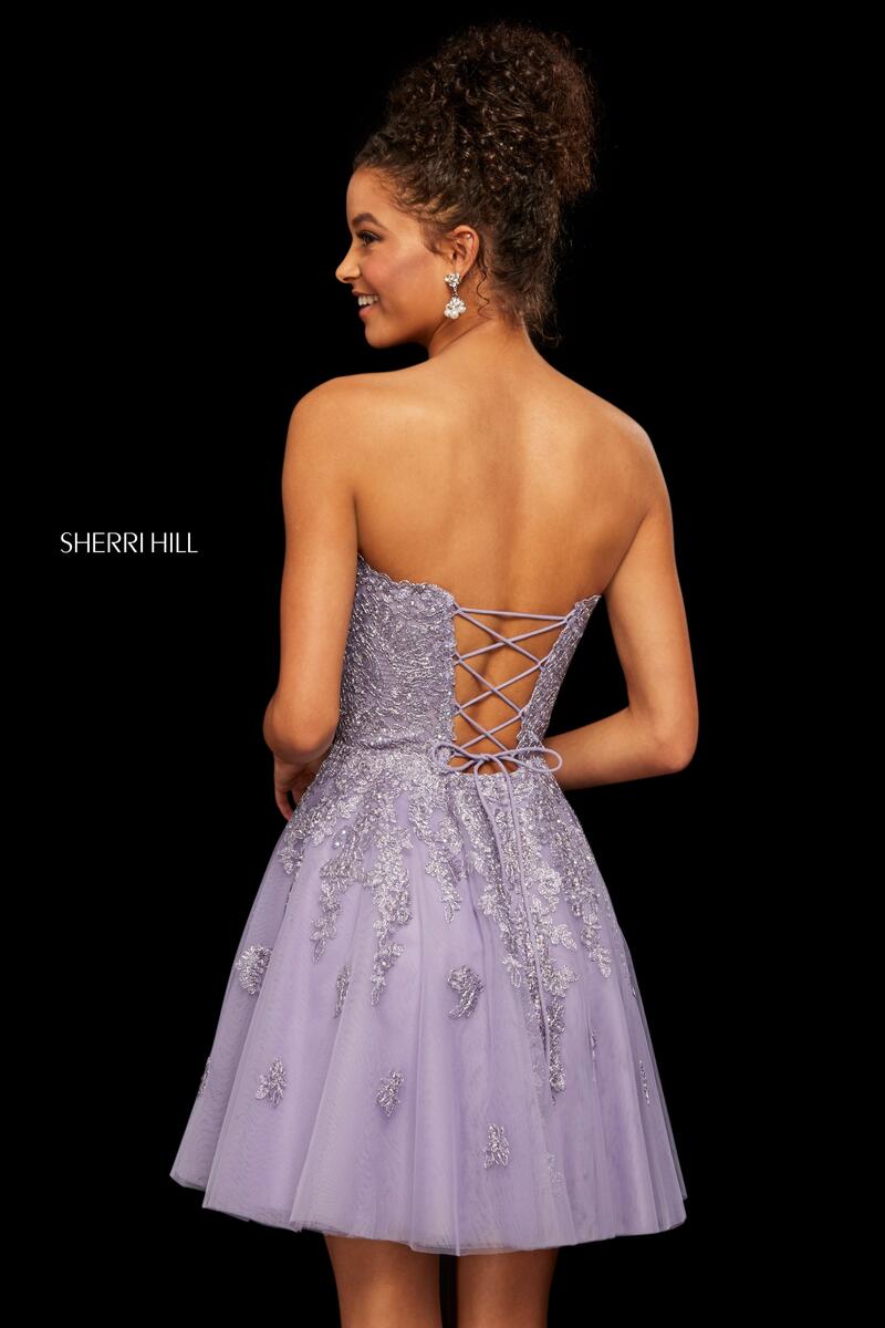 Sherri Hill Dress 53099 - Strapless Short A-Line with Lace