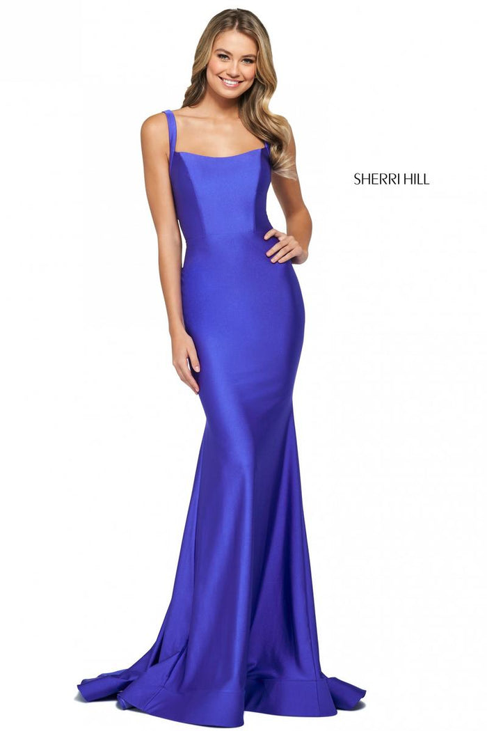 Sherri Hill Dress 53906 - Square Neckline Long Fit and Flare