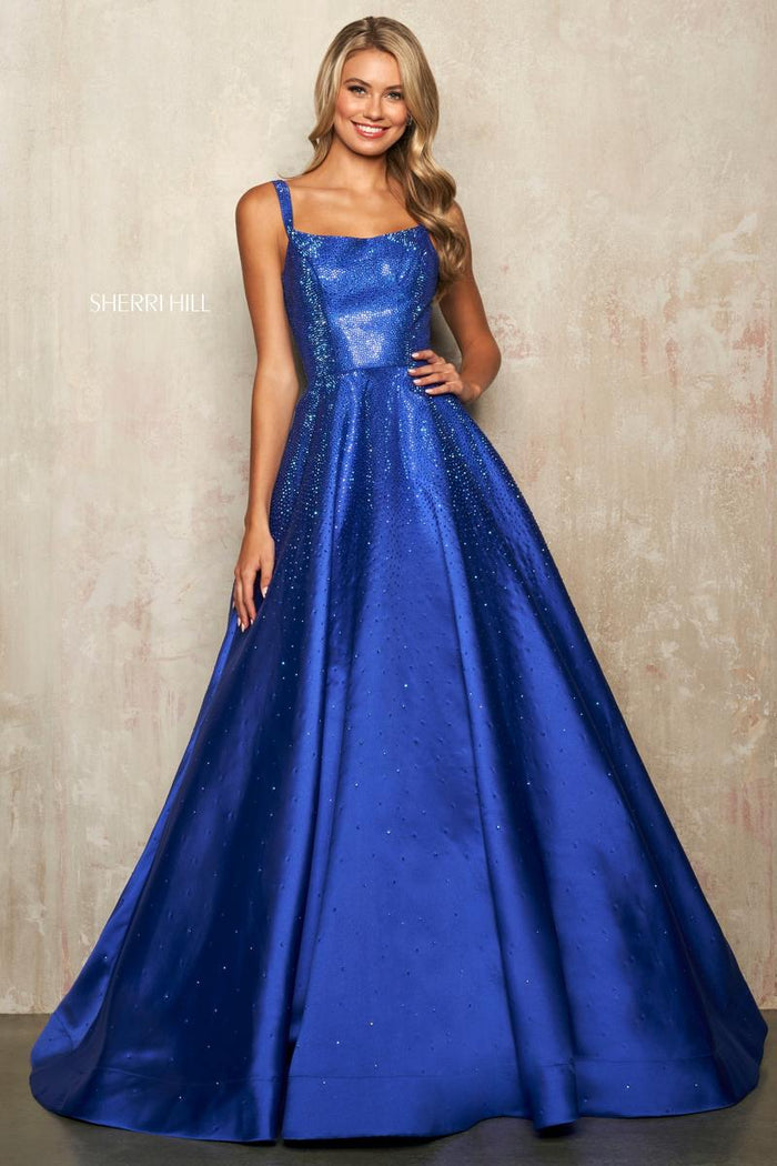 Sherri Hill Dress 54154 - Square Neckline Long A-Line Gown