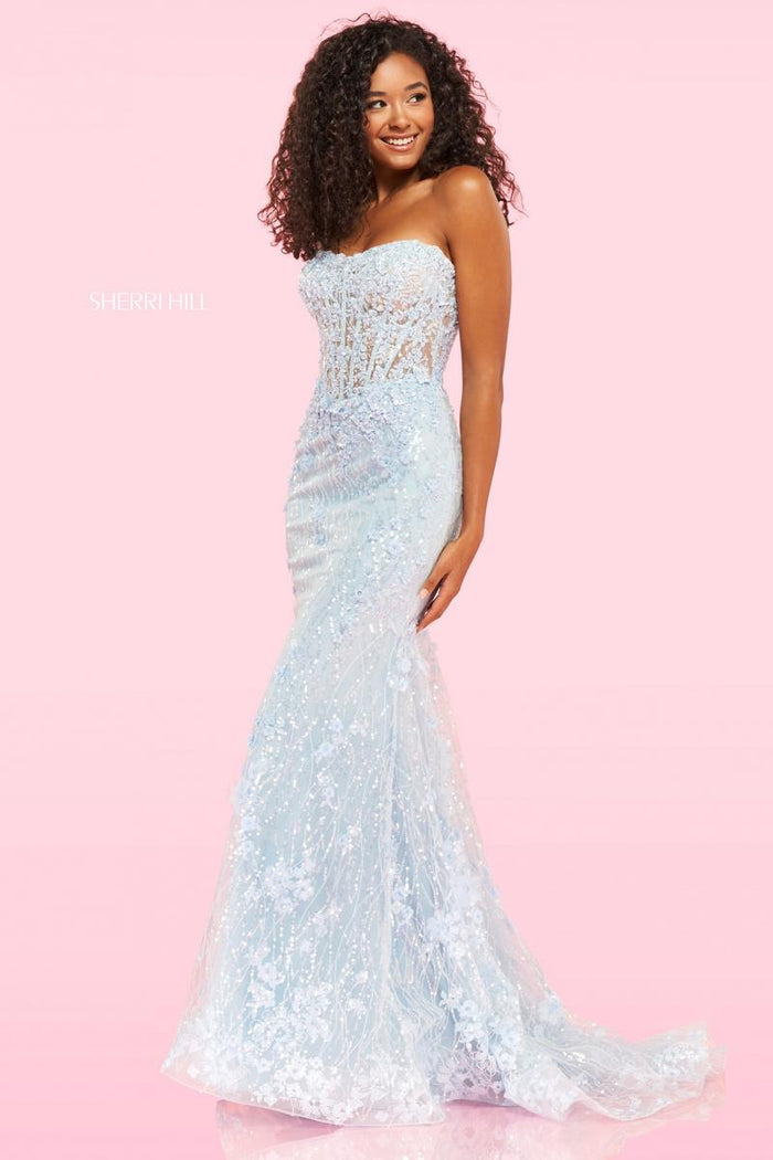 Sherri Hill Dress 54278 Strapless Long Fitted Gown