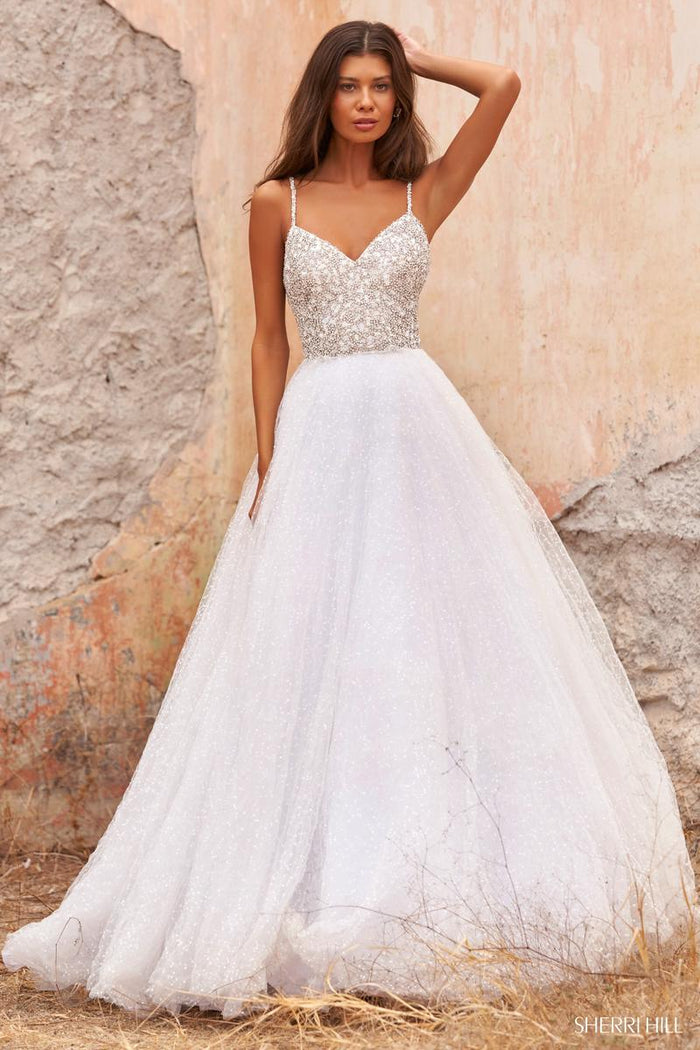 Sherri Hill Dress 54399 - Spaghetti Strap Ballgown