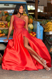 Sherri Hill Dress 54425 One-Shoulder Long A-Line Gown