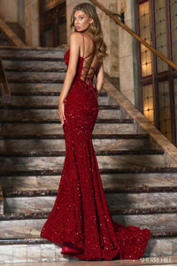 Sherri Hill Dress 55091 - V-Neck Sequin Fitted Gown