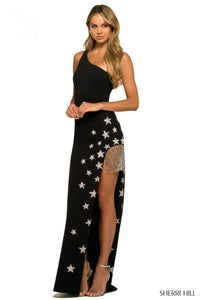 Sherri Hill Dress 55241 One-Shoulder Long Fitted Gown