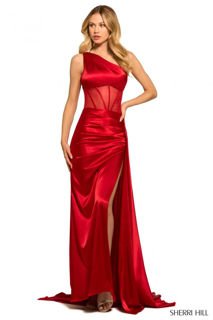 Sherri Hill Dress 55388 - One-Shoulder Long Fitted Gown