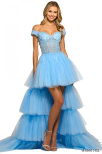 Sherri Hill Dress 55420 - Off-Shoulder High-Low Ballgown