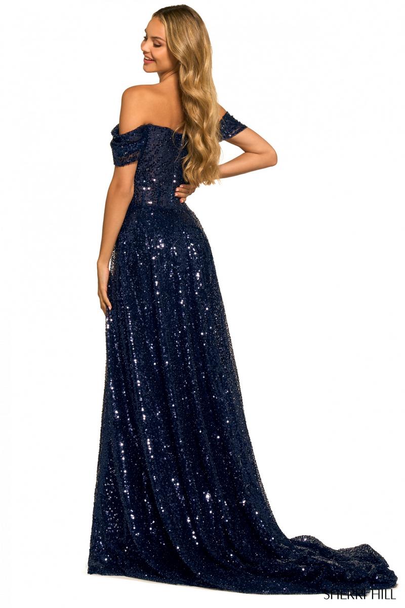 Sherri Hill Dress 55464 Off-Shoulder Sequin A-Line Gown normansbridal Sherri Hill Dress 55464 Off-Shoulder Sequin A-Line Gown normansbridal