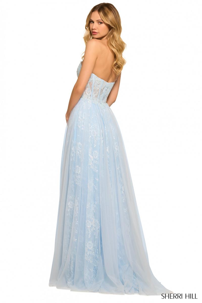 Sherri Hill 55489 Strapless A-Line Long Dress with Slit