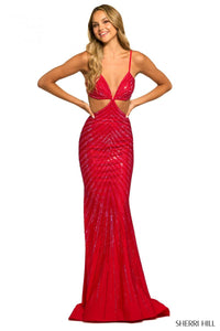 Sherri Hill Dress 55518 - Strappy Cutout Fitted Gown