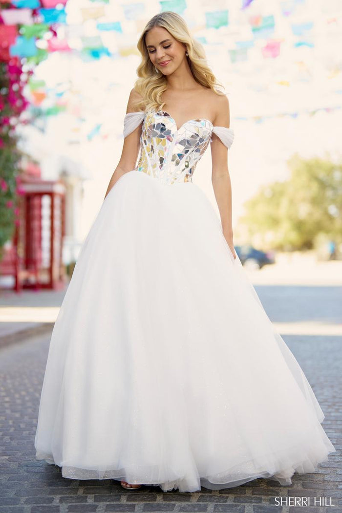 Sherri Hill Dress 55714 Off-Shoulder Ballgown
