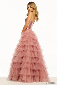 Sherri Hill Dress 55928 Strapless Ballgown with Tiered Skirt