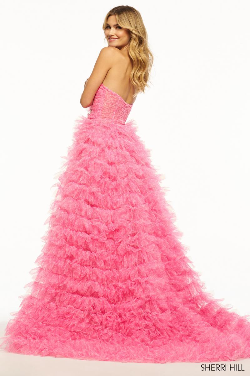 Sherri Hill Dress 55981 - Strapless Ruffled A-Line Gown