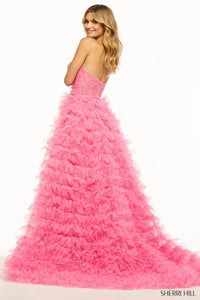 Sherri Hill Dress 55981 - Strapless Ruffled A-Line Gown