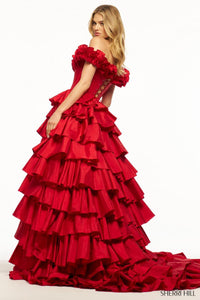 Sherri Hill Dress 56039 - Off-Shoulder Ballgown with Ruffled Skirt