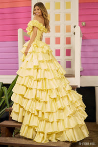 Sherri Hill Dress 56039 - Off-Shoulder Ballgown with Ruffled Skirt