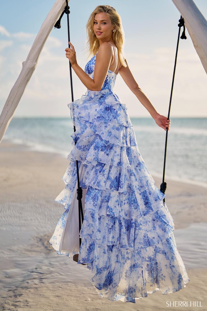 Sherri Hill Dress 56098 - V-Neck High-Low A-Line