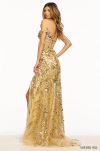 Sherri Hill Dress 56101 - Off-Shoulder Sequin Fitted Gown