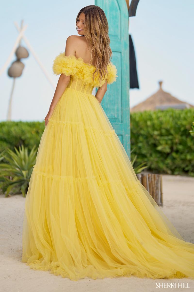 Sherri Hill Dress 56173 - Off-Shoulder Tulle Ballgown