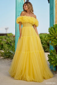Sherri Hill Dress 56173 - Off-Shoulder Tulle Ballgown