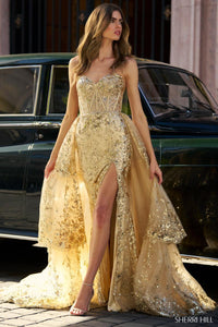 Sherri Hill 56588 Strapless High-Slit A-Line Gown