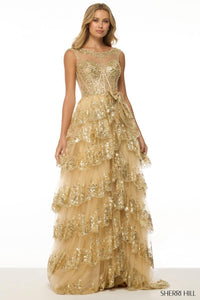 Sherri Hill Dress 57000 - Illusion Neckline, Long A-Line Gown