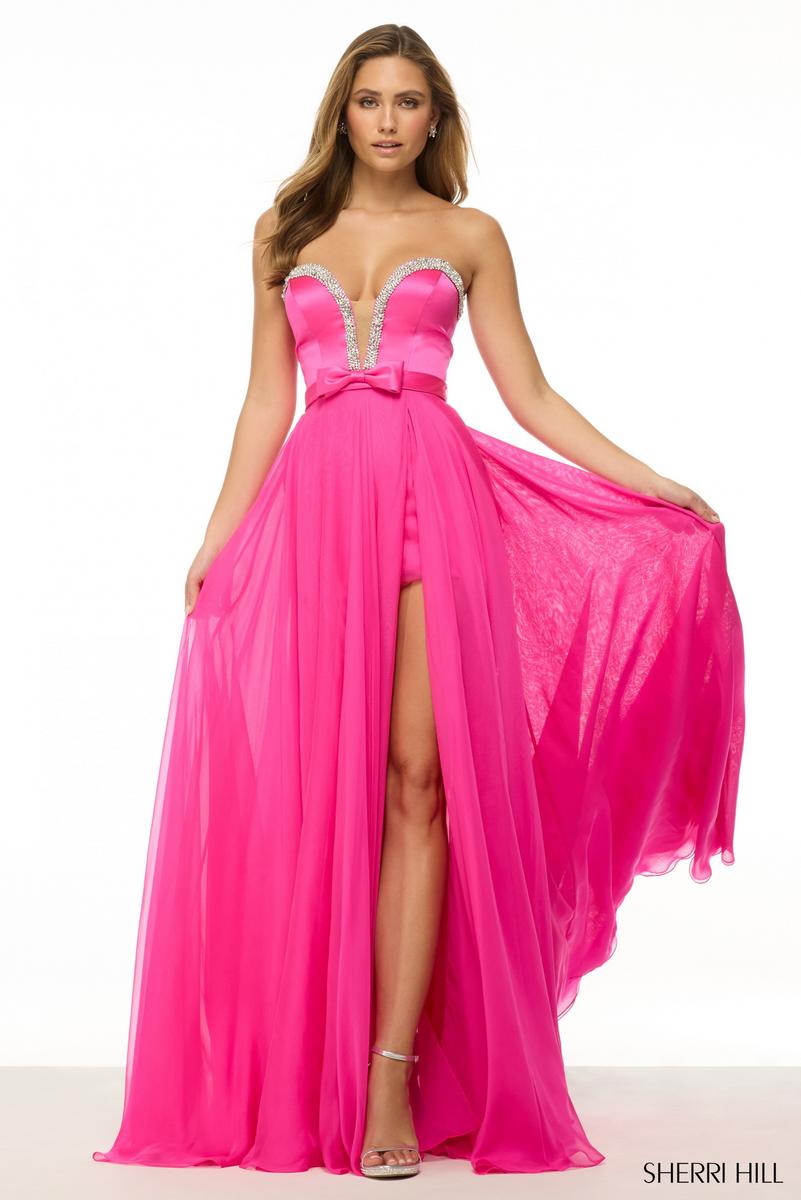 Sherri Hill 57029 Strapless Sweetheart High-Low Gown