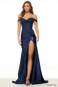 Sherri Hill Dress 57038 Off-Shoulder Long Fitted Gown