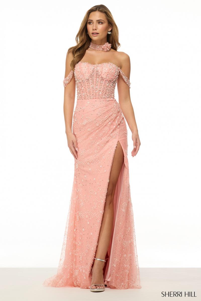 Sherri Hill Dress 57049 - Off-Shoulder Long Fitted Gown