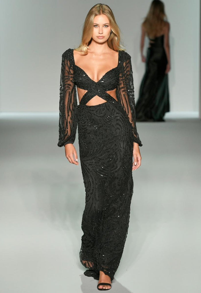 Sherri Hill Dress 57081 - Plunging Neckline Long Fitted Gown