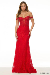 Sherri Hill Dress 57130 - Off-Shoulder Long Fitted Gown