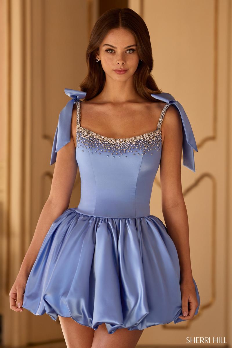 Sherri Hill Dress 57293 - Beaded Scoop Neck Short Bubble Skirt