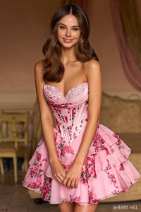 Sherri Hill 57296 - Strapless Ruffle Corset Dress