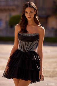Sherri Hill 57404 - Strapless Corset Ruffle Dress