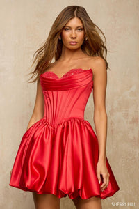 Sherri Hill Dress 57440 Strapless Mini Bubble Skirt