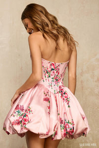 Sherri Hill Dress 57544 Strapless Bubble Hem Mini Dress