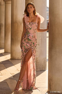 Sherri Hill Dress 57602 - Floral Embellished Long Fitted Gown