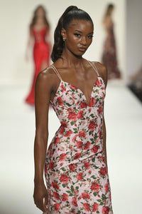 Sherri Hill Dress 57720 - Floral V-Neck Long Fitted Gown