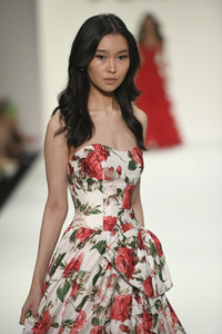 Sherri Hill Dress 57724 - Strapless Floral Ballgown