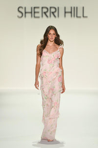 Sherri Hill Dress 57782 - V-Neck Floral Maxi Dress