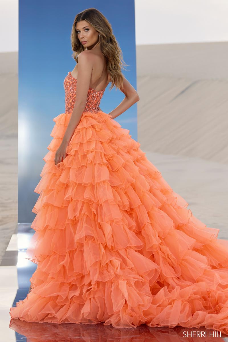 Sherri Hill Dress 67004 - Strapless Ruffled Ballgown