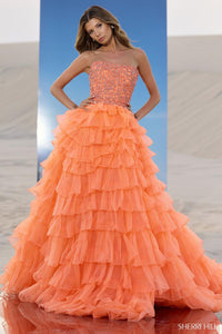Sherri Hill Dress 67004 - Strapless Ruffled Ballgown